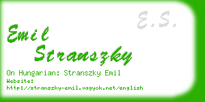 emil stranszky business card